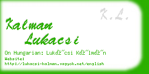 kalman lukacsi business card